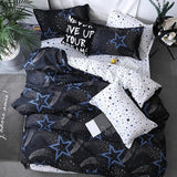 Qfdian Cozy apartment aesthetic Solstice Home Textile Cyan Cute Cat Kitty Duvet Cover Pillow Case Bed Sheet Boy Kid Teen Girl Bedding Covers Set King Queen Twin
