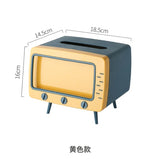 Qfdian New Year's gift Creative 2 In 1 TV Tissue Box Desktop Paper Holder Dispenser Storage Napkin Case Organizer with Mobile Phone Holder