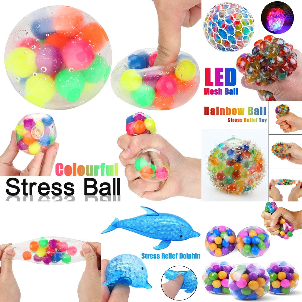 Qfdian Holiday gift AntiStress Fidget Color Sensory Toy Office Stress Ball Pressure Ball Stress Reliever Happy Sensory Toys Simple Dimple Fidget Toy