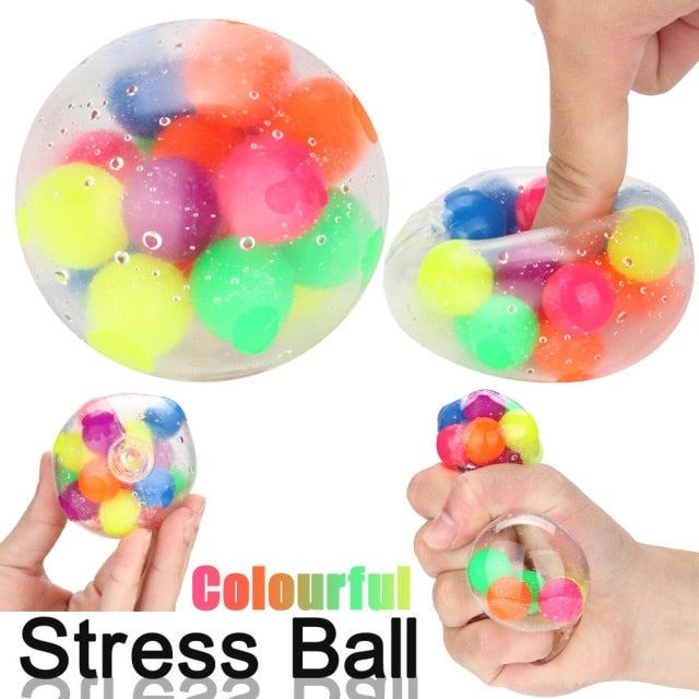 Qfdian Holiday gift AntiStress Fidget Color Sensory Toy Office Stress Ball Pressure Ball Stress Reliever Happy Sensory Toys Simple Dimple Fidget Toy