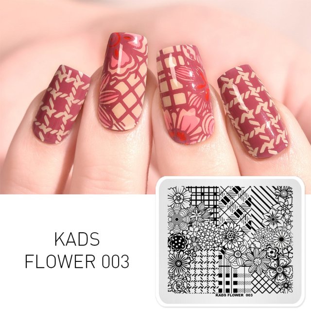 Qfdian valentines day decoration  Nail Art Valentines Day Nail Stamping Plates Heart Image Stamp Template Christmas Flower Nature Nail Stencils Plate Set