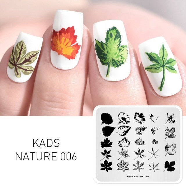 Qfdian valentines day decoration  Nail Art Valentines Day Nail Stamping Plates Heart Image Stamp Template Christmas Flower Nature Nail Stencils Plate Set