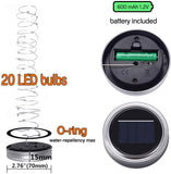 Qfdian Party decoration 20 LEDs Fairy Light Solar For Mason Jar Lid Insert Color Changing Garden Decor Christmas Lights Outdoor Wedding Decor