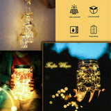 Qfdian Party decoration 20 LEDs Fairy Light Solar For Mason Jar Lid Insert Color Changing Garden Decor Christmas Lights Outdoor Wedding Decor
