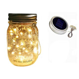 Qfdian Party decoration 20 LEDs Fairy Light Solar For Mason Jar Lid Insert Color Changing Garden Decor Christmas Lights Outdoor Wedding Decor
