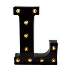 QFDIAN Newly Design Led Letters Lights 26 Alphabet Black Decorative Marquee Lamps for Wedding Party Birthday Home Bar Decoration