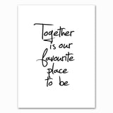 Nordic Black White Shoulder Kiss Hand Wall Art Canvas Poster Minimalist Print Love Quotes Painting Picture for Living Room Decor