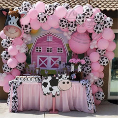 Qfdian Party decoration 79pcs/set Farm Party Decoration Balloon Garland Arch Kit Cow Animal Birthday Backdrop Latex Air Globos Baby Shower Kids Supplies