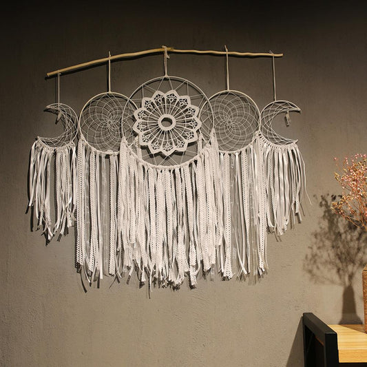 Qfdian  Christmas 5 pack  White Dream Catcher Boho Room Decoration Nursery Decor Wedding Decoration Valentines Day Gift Wall Hanging Decor