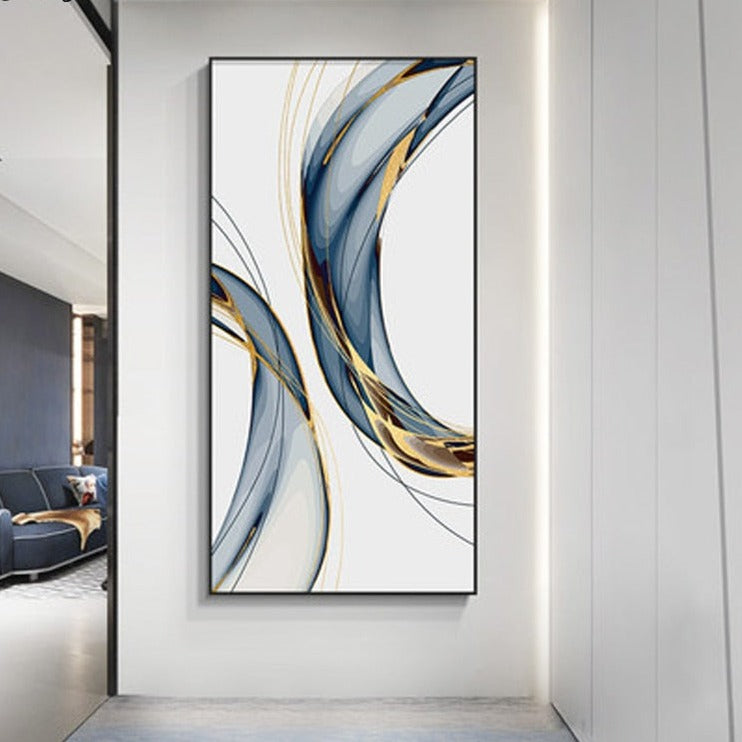 Qfdian Luxury abstract ribbon canvas painting posters and prints nordic wall art pictures for living room bedroom modern home decor