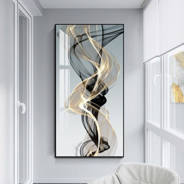 Qfdian Luxury abstract ribbon canvas painting posters and prints nordic wall art pictures for living room bedroom modern home decor