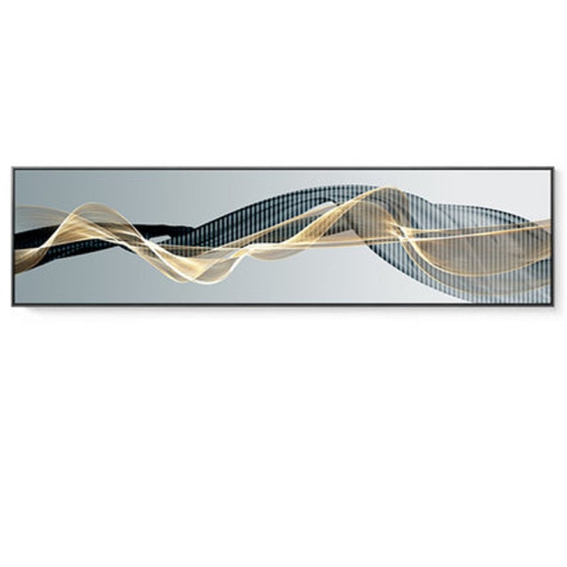 Qfdian Luxury abstract ribbon canvas painting posters and prints nordic wall art pictures for living room bedroom modern home decor