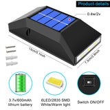 Qfdian Party decoration 2/6 LED Solar Lamp Outdoor Waterproof Street Lighting Wall Lamps Powerful Solar Powered Light for Garden Home Country Decoration