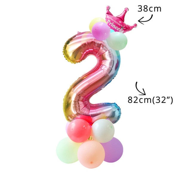 QFDIAN Unicorn Birthday Party Decors Disposable Tableware Kit Unicorn Balloons Unicornio Decoration Baby Shower Girl 1 2 Birthday Party