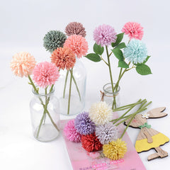 Qfdian valentines day gifts 1/3/5PcsBunch Artificial Flower Bouquet Silk Dandelion Flower Ball Fake Flowers DIY Home Widding Decoration Valentines Day Gifts