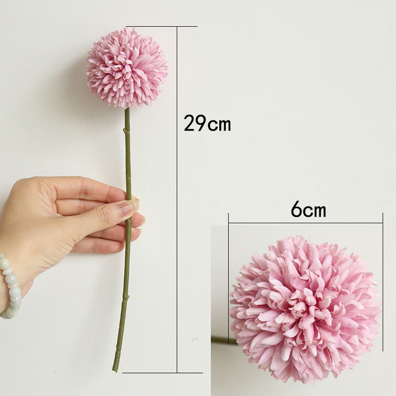 Qfdian valentines day gifts 1/3/5PcsBunch Artificial Flower Bouquet Silk Dandelion Flower Ball Fake Flowers DIY Home Widding Decoration Valentines Day Gifts