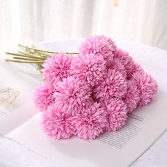 Qfdian valentines day gifts 1/3/5PcsBunch Artificial Flower Bouquet Silk Dandelion Flower Ball Fake Flowers DIY Home Widding Decoration Valentines Day Gifts