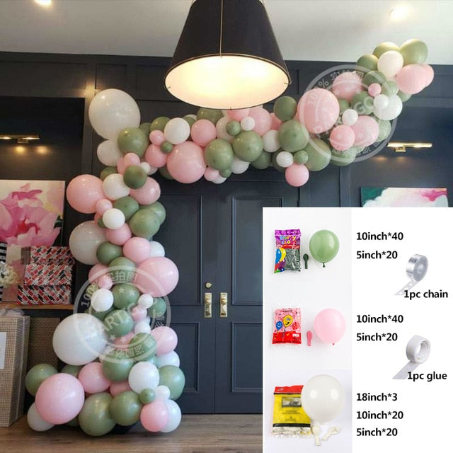 Qfdian Christmas decor ideas 1set Retro Green Balloon Garland Arch Kit Avocado Green Balloon Wedding Birthday Party Decorations Baby Shower Kids Decoration