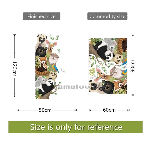 Funny Animals Friends Party Vinyl Wall Stickers for Kids room Nursery Bedroom Door Wall Decor Cartoon Wallpaper Art Murals