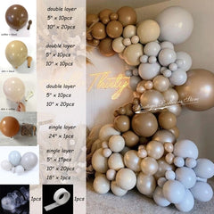 Qfdian 102pcs/lot Coffee Brown Balloons Arch Kit Skin Color Latex Garland Balloons Baby Shower Supplies Backdrop Wedding Party Decor