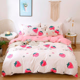 Qfdian Cozy apartment aesthetic Solstice Home Textile Black Lattice Duvet Cover Pillowcase Bed Sheet Simple Boy Girls Bedding Sets Single Twin Double Cover Beds