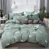 Qfdian Cozy apartment aesthetic Solstice Home Textile Black Lattice Duvet Cover Pillowcase Bed Sheet Simple Boy Girls Bedding Sets Single Twin Double Cover Beds