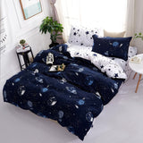 Qfdian Cozy apartment aesthetic Solstice Home Textile Black Lattice Duvet Cover Pillowcase Bed Sheet Simple Boy Girls Bedding Sets Single Twin Double Cover Beds