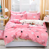 Qfdian Cozy apartment aesthetic Solstice Home Textile Black Lattice Duvet Cover Pillowcase Bed Sheet Simple Boy Girls Bedding Sets Single Twin Double Cover Beds