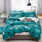 Qfdian Cozy apartment aesthetic Solstice Home Textile Black Lattice Duvet Cover Pillowcase Bed Sheet Simple Boy Girls Bedding Sets Single Twin Double Cover Beds