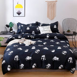 Qfdian Cozy apartment aesthetic Solstice Home Textile Black Lattice Duvet Cover Pillowcase Bed Sheet Simple Boy Girls Bedding Sets Single Twin Double Cover Beds