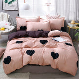 Qfdian Cozy apartment aesthetic Solstice Home Textile Black Lattice Duvet Cover Pillowcase Bed Sheet Simple Boy Girls Bedding Sets Single Twin Double Cover Beds