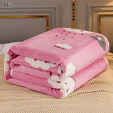 Qfdian New Year's gift Soft Blanket Warm Coral Fleece Blankets Floral Cartoon Plaid Winter Sheet Bedspread Sofa Throw Mechanical Wash Leisure Covering