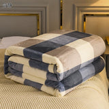 Qfdian New Year's gift Soft Blanket Warm Coral Fleece Blankets Floral Cartoon Plaid Winter Sheet Bedspread Sofa Throw Mechanical Wash Leisure Covering