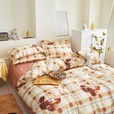 Qfdian Cozy apartment aesthetic Luxury Duvet Cover Set 200x220 Sets Full Bed Sheets Euro Bedding Set King Queen Size Bedroom Plaids and Covers For Home