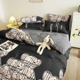 Qfdian Cozy apartment aesthetic Luxury Duvet Cover Set 200x220 Sets Full Bed Sheets Euro Bedding Set King Queen Size Bedroom Plaids and Covers For Home