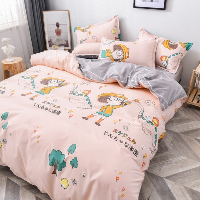 Qfdian Cozy apartment aesthetic Luxury Duvet Cover Set 200x220 Sets Full Bed Sheets Euro Bedding Set King Queen Size Bedroom Plaids and Covers For Home