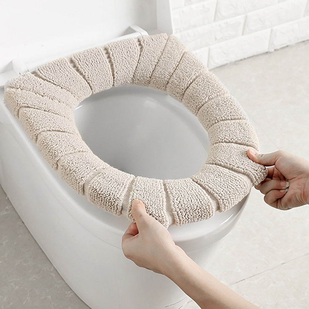 Soft Washable Toilet Seat Cover Mat Pad Cushion Easy use Warm Comfortable Toilet tool Home Bathroom Toilet Cleaning Accessories