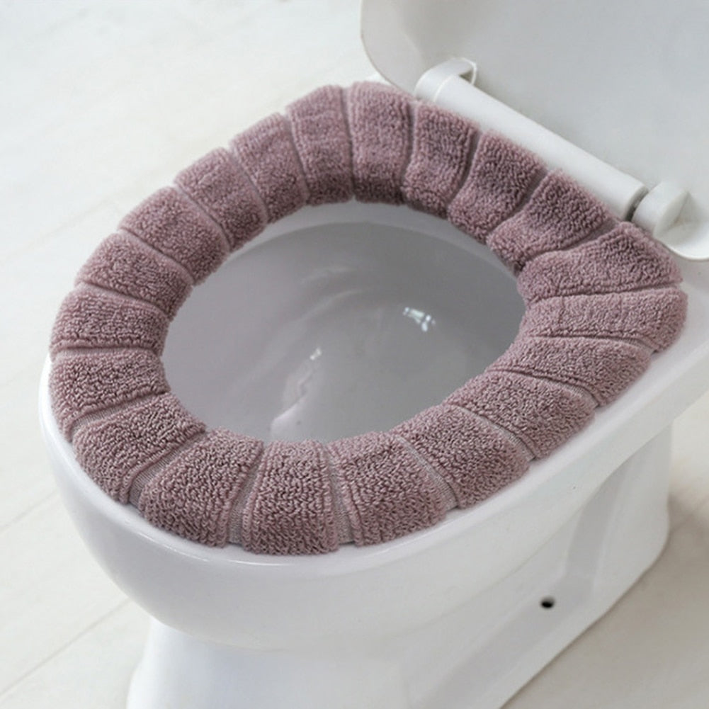 Soft Washable Toilet Seat Cover Mat Pad Cushion Easy use Warm Comfortable Toilet tool Home Bathroom Toilet Cleaning Accessories