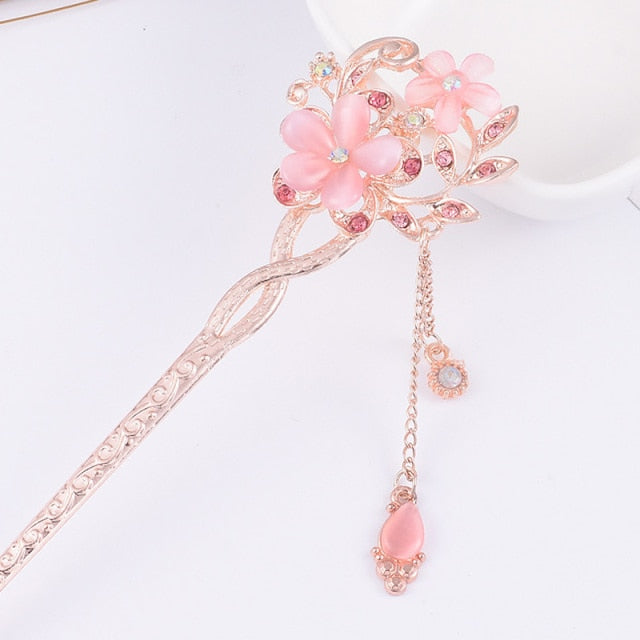 Qfdian Vintage Chinese Traditional Flower Hairpin Classic Hair Stick Elegant Women Elegant Hanfu Hair Accessories заколка для волос