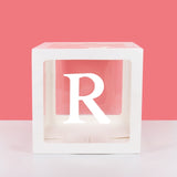 QFDIAN Transparent Name Box Letter Balloons Balloon Arch Kit Table Arch Ballon Stand Baby Shower First 1st Birthday Party Decorations