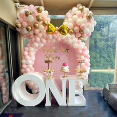 Qfdian Pink Blue White Balloon Garland Arch Kit Gold Blue Latex Ball Supplies Baby Shower Birthday Party Wedding Decoration Supplies