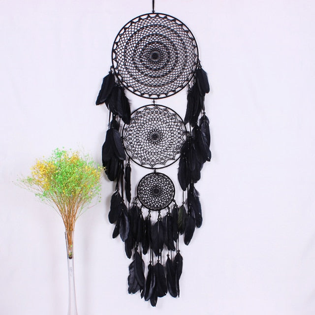 Qfdian  Christmas Large Boho Decor Dream Catcher Nordic White Black Macrame Wall Hanging For Wedding Garden Home Girl's Room Decoration Ornaments