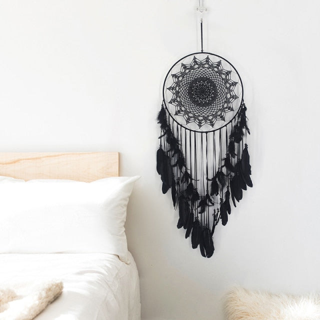 Qfdian  Christmas Large Boho Decor Dream Catcher Nordic White Black Macrame Wall Hanging For Wedding Garden Home Girl's Room Decoration Ornaments