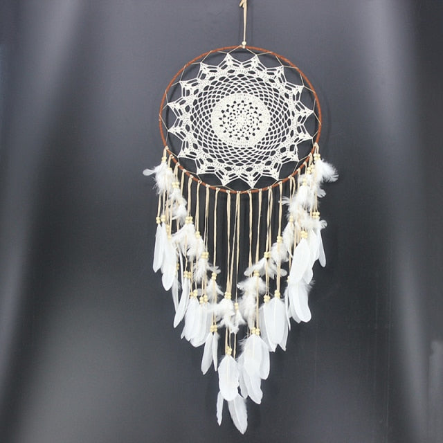 Qfdian  Christmas Large Boho Decor Dream Catcher Nordic White Black Macrame Wall Hanging For Wedding Garden Home Girl's Room Decoration Ornaments