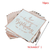 Rose Gold Party Disposable Tableware Set Party Table Decoration Paper Cups Plates Straws Napkins Wedding Birthday Party Supplies