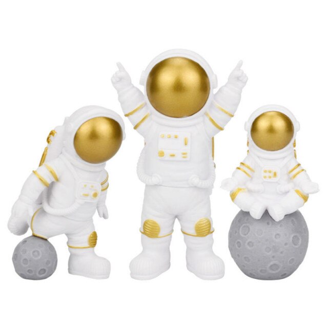 Qfdian  Christmas 3pcs/Set Space Astronaut Boy Birthday Party Decorations Kids Cake Decorations Dessert Table Decor Baby Shower DIY Party Decor