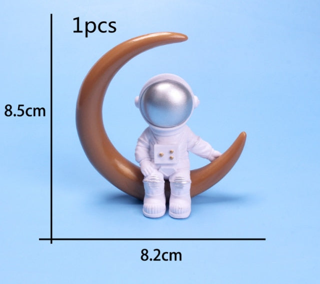 Qfdian  Christmas 3pcs/Set Space Astronaut Boy Birthday Party Decorations Kids Cake Decorations Dessert Table Decor Baby Shower DIY Party Decor