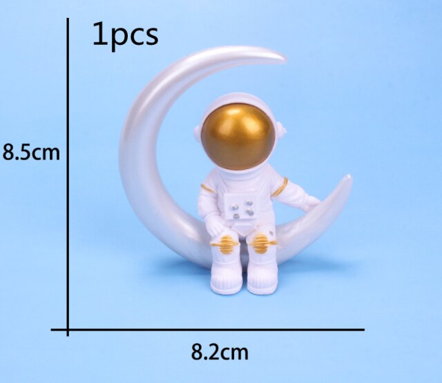 Qfdian  Christmas 3pcs/Set Space Astronaut Boy Birthday Party Decorations Kids Cake Decorations Dessert Table Decor Baby Shower DIY Party Decor