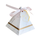 Triangular Pyramid Marble Candy Box Wedding Favors and Gifts Boxes Chocolate Box for Guests Giveaways Boxes Party Supplies