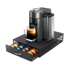 Qfdian  Christmas 40 Cups Coffee Nespresso Capsule Drawer Holder Coffee Pod Storage Rack Stainless Steel Vertuo line Stand Organization